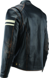 River Road Hoodlum Vintage Leather Jacket Black - Small - 094382