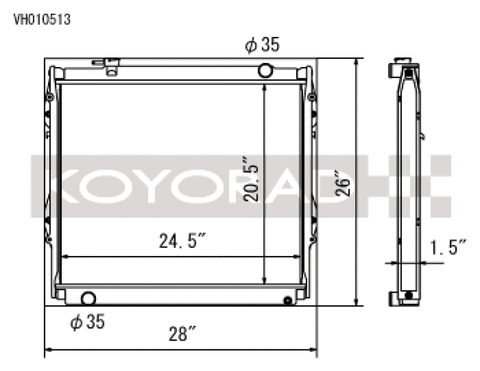 Koyo 95-04 Toyota Tacoma V6 4x4 Manual Radiator - VH010513