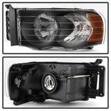 xTune Dodge Ram 1500 02-05 Amber Crystal Headlights Black HD-JH-DR02-AM-BK - 5014313