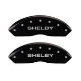 MGP 4 Caliper Covers Engraved Front Shelby Engraved Rear Tiffany Snake Black finish silver ch - 10198SSBYBK
