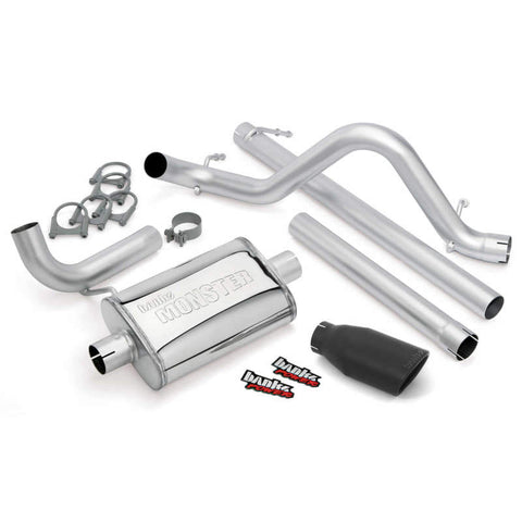 Banks Power 07-11 Jeep 3.8L Wrangler Unlimited - 4dr Monster Exh Sys - SS Single Exh w/ Black Tip - 51322-B