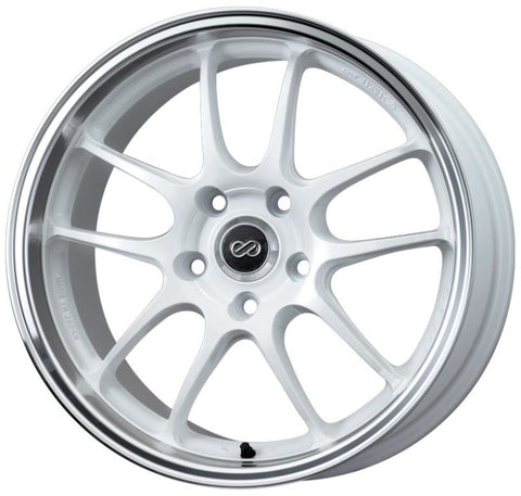 Enkei PF01SS 17x9 5x114.3 60mm Offset 75mm Bore Diameter White w/ Machined Lip Wheel - 460-790-6560WM