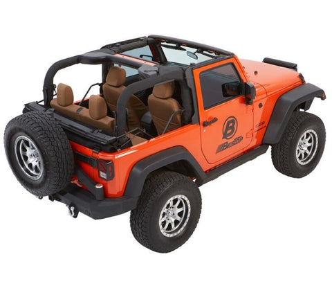 Bestop 07-18 Jeep Wrangler JK 2-Door Trektop Glide (Black Diamond) - 54922-35