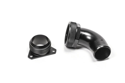Radium Engineering FCST-X 3-Bolt Remote Mount Fill Neck - 24AN Elbow - 1.5in Barb - 20-1047