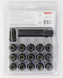Raceline Spline Lug Nut Kit with Spline Key 12 x 1.5 - 16 Pack - Black - RLUG-CS20B