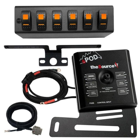 sPOD 07-08 Jeep Wrangler JK SourceLT w/Green LED Switch Panel - 873160