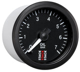 Autometer Stack 52mm 0-7 Bar M10 Male Pro Stepper Motor Oil Pressure Gauge - Black - ST3301