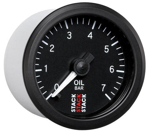 Autometer Stack 52mm 0-7 Bar M10 Male Pro Stepper Motor Oil Pressure Gauge - Black - ST3301