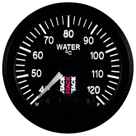 Autometer Stack 52mm 40-120 Deg C 1/8in NPTF Male Pro-Control Water Temp Gauge - Black - ST3507