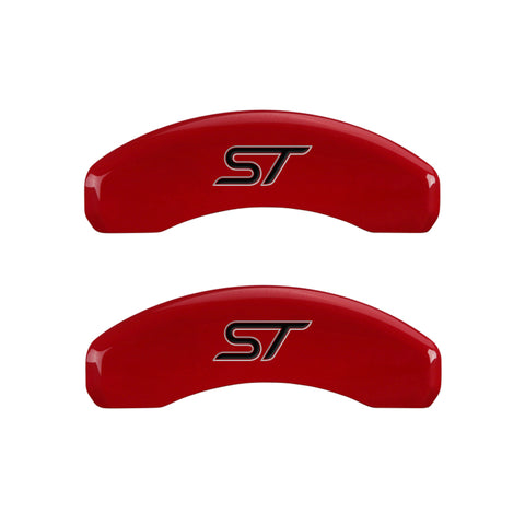 MGP 4 Caliper Covers Engraved Front & Rear No bolts/ST Yellow finish black ch - 10119SST1YL