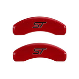 MGP 4 Caliper Covers Engraved Front & Rear No bolts/ST Red finish silver ch - 10119SST1RD