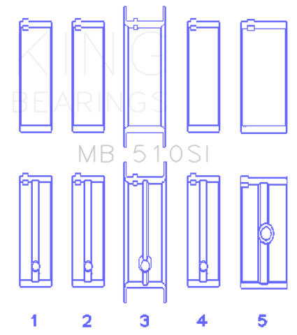 King Engine Bearings Chrysler 360 Main Bearing Set - MB510SI
