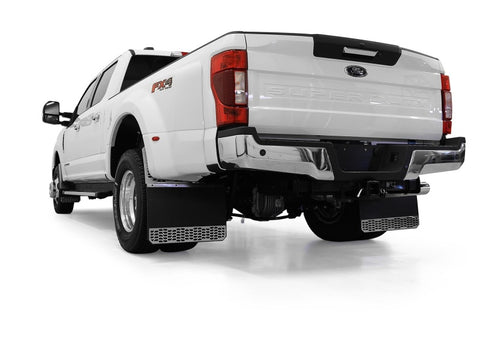 Putco 15-19 Chevy Silv/Sierra HD Dually - (Rear) - Set of 2 Mud Skins - Brushed SS w/ Hex Shield - 78175