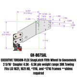 Gen-Y Executive Torsion-Flex Auto 5th Wheel to Gooseneck 2-5/16in Coupler (4.5K-6.5K PW) - GH-8075AL