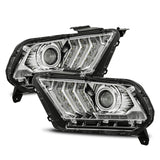 AlphaRex 10-12 Ford Mustang PRO-Series Projector Headlights Plank Style Chrome w/Top/Bottom DRL - 880111