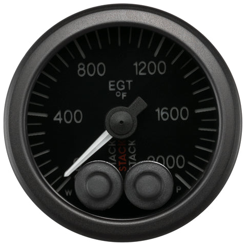 Autometer Stack 52mm 0-2000 Deg F Pro-Control Exhaust Gas Temp Gauge - Black - ST3514