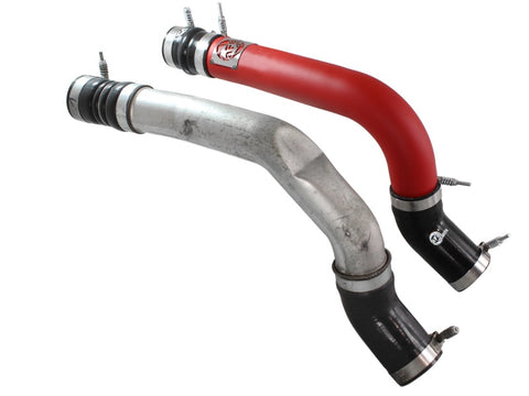aFe BladeRunner 3in Red Intercooler Tube Hot Side w/Couplings 13-14 Dodge RAM Diesel 6.7L (td) - 46-20138-R