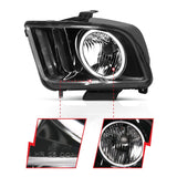 ANZO 2005-2009 Ford Mustang Crystal Headlights w/ Halo Black (CCFL) - 121033