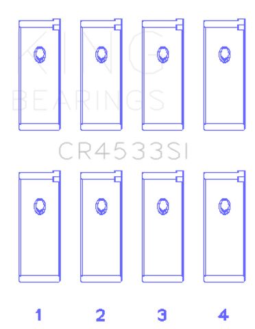 King Nissan QR25DE DOHC 16 Valves (Size +0.5) Rod Bearing Set - CR4533SI0.5