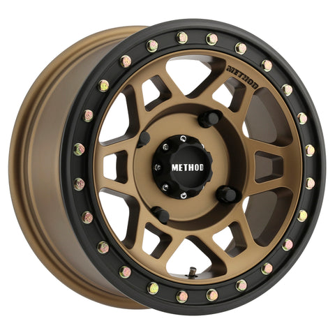 Method MR405 UTV Beadlock 15x7 4+3/13mm Offset 4x156 132mm CB Method Bronze Wheel - Matte Black Ring - MR40557046943B