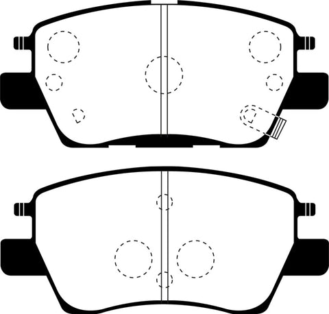 EBC 2016+ Chevrolet Cruze 1.4L Turbo (10.9in Front Rotor) Yellowstuff Front Brake Pads - DP43052R