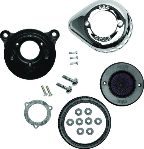 S&S Cycle 01-17 BT Stealth Air Stinger Kit w/ Chrome Teardrop - 170-0721A