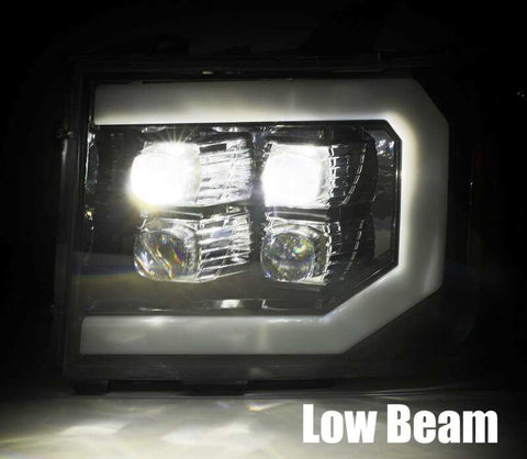 AlphaRex 07-13 GMC 1500HD NOVA LED Proj Headlights Plank - Jet Black w/Activ Light/Seq Signal/DRL - 880608
