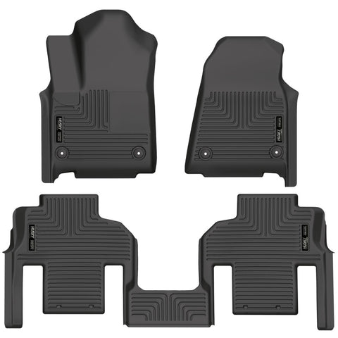 Husky Liners 2022 Jeep Wagoneer (2nd Row Bucket) Weatherbeater Black Front & 2nd Seat Floor Liners - 99061