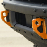 Ford Racing 2021+ Bronco Front Bumper Tow Hooks - Orange (Pair) - M-18954-BO
