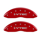 MGP 4 Caliper Covers Engraved Front & Rear i-Vtec Red finish silver ch - 39013SIVTRD