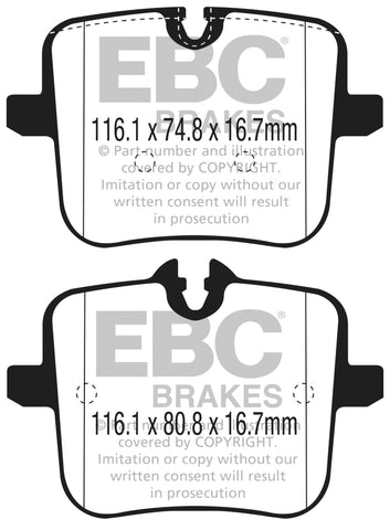 EBC 2018+ BMW M5 4.4TT (F90) Redstuff Rear Brake Pads - DP32320C
