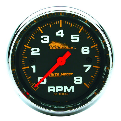 Autometer Pro-Cycle Gauge Tach 2 5/8in 8K Rpm 2&4 Cylinder Black - 19304
