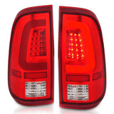ANZO 2008-2016 Ford F-250 LED Taillights Chrome Housing Red/Clear Lens (Pair) - 311358