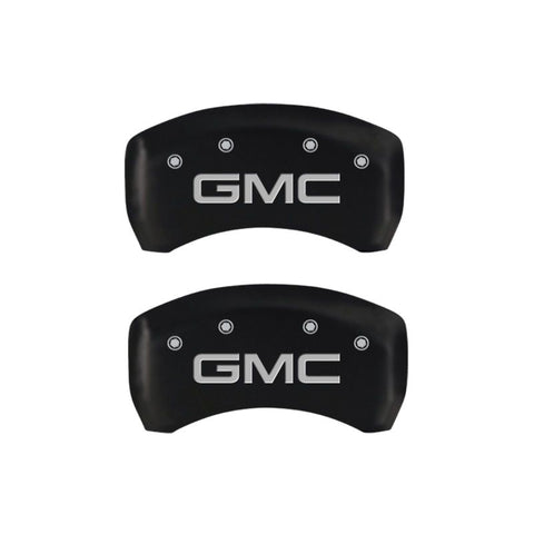 MGP 4 Caliper Covers Engraved Front & Rear GMC Red finish silver ch - 34209SGMCRD