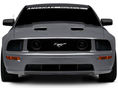 Raxiom 05-09 Ford Mustang w/ Halogen LED Halo Prjctr Headlights-Blk Hsng(Smoked Lens Exclude GT500) - 49128