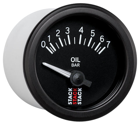 Autometer Stack 52mm 0-7 Bar M10 (M) Electric Oil Pressure Gauge - Black - ST3201
