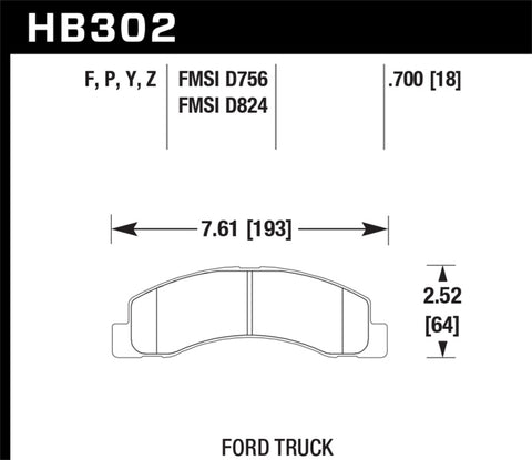 Hawk LTS Street Brake Pads - HB302Y.700