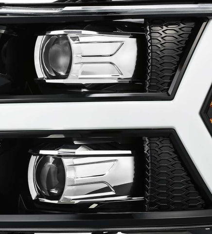AlphaRex 07-13 Chevy 1500HD PRO-Series Proj Headlight Plank Style Gloss Blk w/Activ Light/Seq Signal - 880206