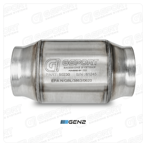 GESI G-Sport 400 CPSI GEN 2 EPA Compliant 3.0in Inlet/Outlet Catalytic Converter-4in x 4in-350-500HP - 50230