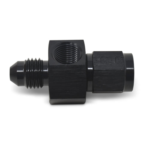 Russell Fuel Pressure Take Off -4 An Female To Male W/ 1/8in Npt Blk Anodize - 670293