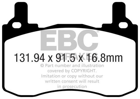 EBC 2019+ Genesis G70 2.0T (Brembo) Yellowstuff Rear Brake Pads - DP42357R