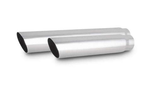 Vibrant 4in Round SS Truck/SUV Exhaust Tip (Single Wall Angle Cut) - 2.5in inlet 20in long - 1555