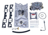 Edelbrock Manifold and Carb Kit Performer SBC Vortec Natural Finish - 2007