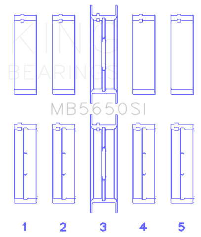 King Engine Bearings Ford 370/429/460 16B OHV Main Bearing Set - Set Of 10 - MB5650SI