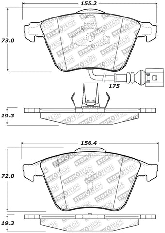 StopTech Performance 08-13 Audi TT Quattro / 12 VW Golf R Front Brake Pads - 309.11110