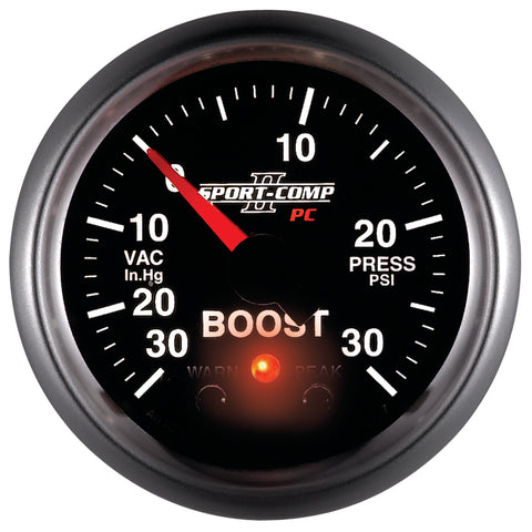 Autometer Sport-Comp II 52mm 30 IN HG / 30 PSI Electronic Boost/Vacuum Gauge - 3677