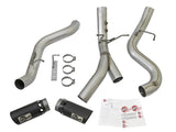 aFe ATLAS 4in DPF-Back Alum Steel Exhaust System w/Dual Exit Black Tip 2017 GM Duramax 6.6L (td) - 49-04086-B