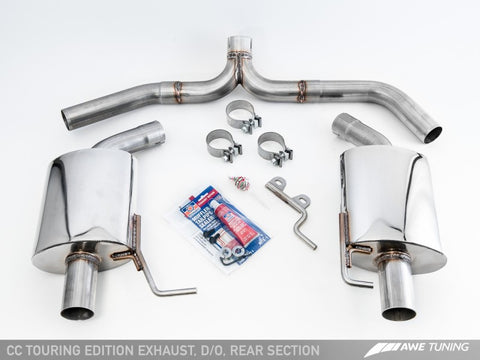 AWE Tuning VW CC Touring Edition Exhaust Dual Outlet - Chrome Silver Tips - 3010-32018