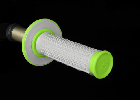 Renthal MX Dual Compound Grips Tapered 1/2 Waffle - Grey/ Green - G193