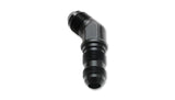 Vibrant -16AN Bulkhead Adapter 45 Deg Elbow Fitting - Anodized Black - 10606